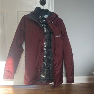 Columbia Maroon Insulated Omni -tech Jacket XS